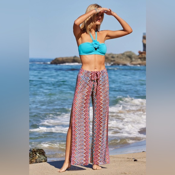 Becca swim crochet side slit pants size small - Picture 9 of 13